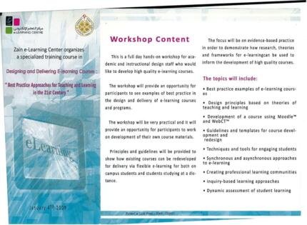 E learning course workshop programme outline
