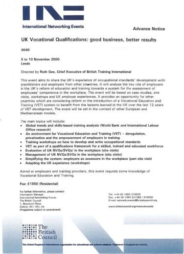 Uk vocational qualifications networking event leeds