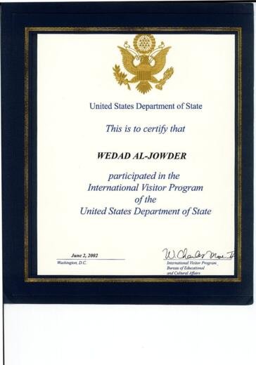 Us department of state international visitor program certifi